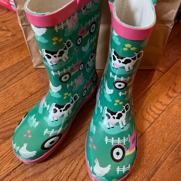 Western Chief Farm Fun Aqua US 2 rain boots - Picture 1 of 12